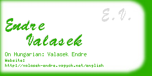 endre valasek business card